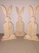 Zające wielkanocne z drewna