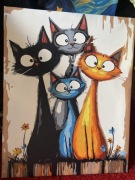Koty obraz duży akryl na płótnie