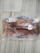 WORECZEK MENNICZY1 GROSZ 2013 MW 100 SZTUK STAN BANKOWY UNC