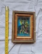 Stary obraz Matka Boska Święta Rodzina Papież piękny rama