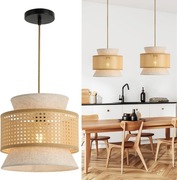Lampa wisząca BOHO E27 rattan naturalna