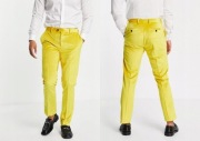 Spodnie DEVIL'S ADVOCATE żółte, aksamitne, garniturowe W38 L32