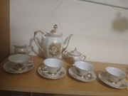 Serwis kawowy Chodzież Iwona - Perłowa Malwa Dzbanek cukiernica mlecznik 