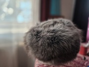 Czapka futrzana szara toczek futro naturalne