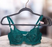 Victoria's Secret Koronkowy Ciemnozielony Biustonosz 75C (34C) Z USA