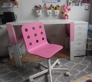 Biurko Ikea Pahl 96x58 regulowana wysokość różowe super!