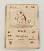 Karta Pokemon Squirtle grawerowana sklejka 10x7,5 cm kolekcja