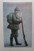 Propaganda I Wojna. Kobieta w mundurze z Fajką i karabinem-Mauzer.Feldpost
