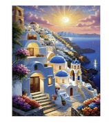 Obraz Malowanie Po Numerach Santorini DIY Obraz Grecja 40x50cm