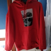 Bluza z kapturem polar czerwona rozm.xl