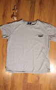 T-shirt Superdry r. 36 damska szara kr rękaw bawełniana 