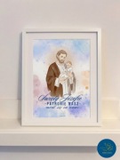 Plakat grafika dekoracyjna św. Józef motywacyjna prezent ramka 20x25 cm