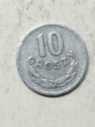 Moneta 10 groszy z roku 1966 . PRL.