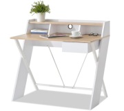 Biurko skandynawskie z nadstawką ASGARD SONOMA Białe