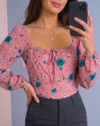 romantyczna bluzka z wiskozy w kwiaty body flirt rozmiar 44 XXL