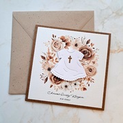 Kartka na Chrzest, personalizowana, boho, ręcznie robiona