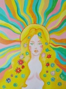 Obraz ręcznie malowany olejny pani wiosna