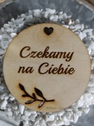 Drewniana tabliczka do zdjęć - pamiątka, karta