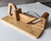 Ręczna krajalnica gilotyna do kiełbas sera salami Drewniana stal nierdzewna