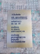 Tablica informacyjna Alkoholu do lat 18 nie sprzedajemy PRL od 1 zł 