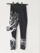 Leginsy czarno-białe -S