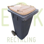 POJEMNIK NA ŚMIECI ODPADY POJEMNIKI 120L GRAFIT Z BRĄZOWĄ POKRYWĄ 