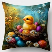 POSZEWKA WIELKANOCNA KURCZACZEK  JAJKA PISANKI 45X45 