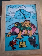 "Mantra prawdziwego wędkarza " - Obraz malowany ręcznie_format A4