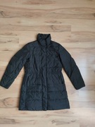 Tommy Hilfiger M L damski czarny puchowy płaszcz zimowy stójka pikowany 