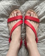 Lekkie sandały 36, płaskie sandały czerwone