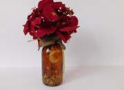 Stroik Wazon sztuczne kwiaty gwiazda betlejemska