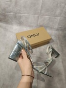 Damskie buty szpilki srebrne only buty na obcasie woman 40eu