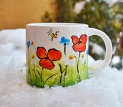 Ręcznie malowany kubek maki
