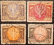 Fi 135-138 Orzel na Tarczy Barokowej / kasowane 