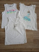 3 x Bluzka koszulka bez rękawów Pepco rozm. 128 