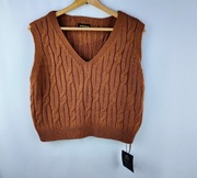 Kamizelka dzianinowa AURIVELLA brązowa nowa z metką