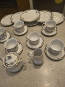 Garnitur, serwis kawowy Ćmielów Rococo.anna, 6os z talerzami 