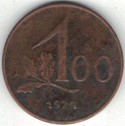 Austria 100 koron 1924 - 17 mm - nr 5