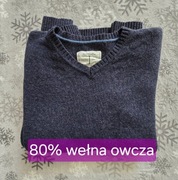 Wełna sweter męski granatowy Rozmiar M