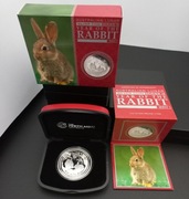 YEAR OF THE RABBIT 1oz SILVER PROOF  COIN/SET 2011 =UNIKAT!THE PERTH M