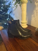 Hiszpańskie botki Pertini  37 skóra węża 