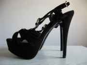 Sandały na szpilce, czarne, rozm. 39/NOWE