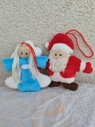 Pluszowe ozdoby na choinkę mikołaj anioł rękodzieło handmade