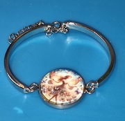 Stalowa bransoletka z wizerunkiem motylej wróżki