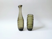 Szklane wazony Carola, huta Schwepnitz Niemcy lata 70 vintage