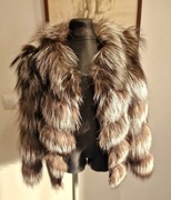 Luksusowa Kamizelka z LISA SREBRNEGO Morex M IDEALNA Futr