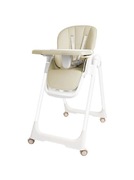 Krzesełko do karmienia dla dzieci składane na kółkach Beżowe 