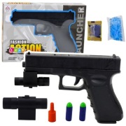 Pistolet Zabawka 2w1 – Strzałki Piankowe + Kulki Hydrożelowe + Laser