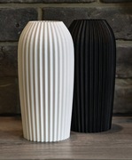 Zestaw 2 wazonów na suche kwiaty / LEGO - czarny i biały, wysokość 20cm