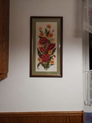 Obraz haft krzyżykowy oprawiony KWIATY